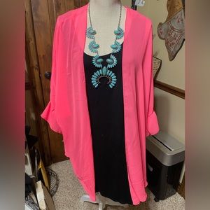 Light neon pink cardigan sz 1x